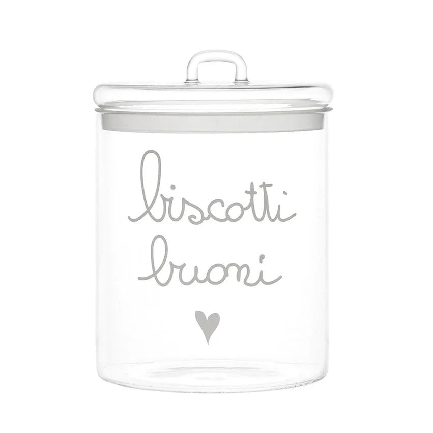 Biscottiera Simple day in vetro borosilicato decoro Biscotti buoni